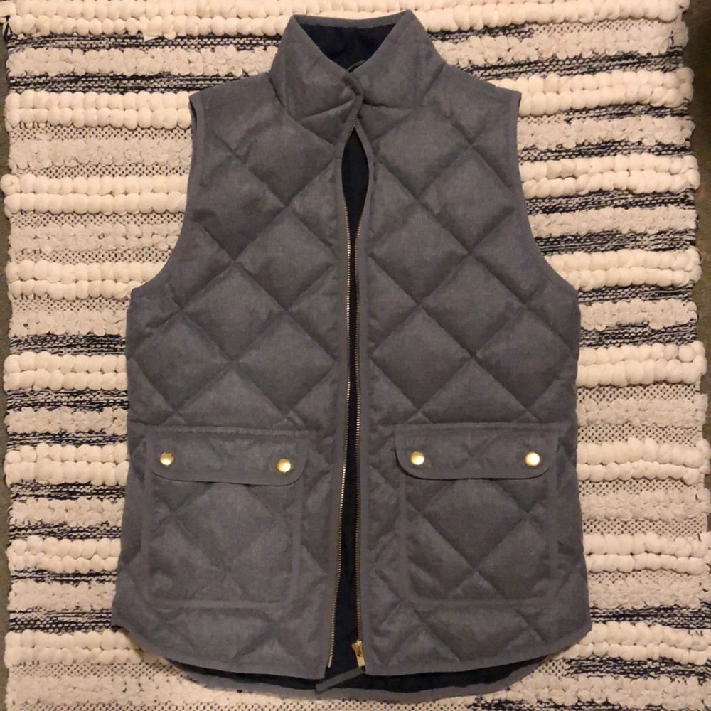 NWOT J Crew Grey Puffer Vest